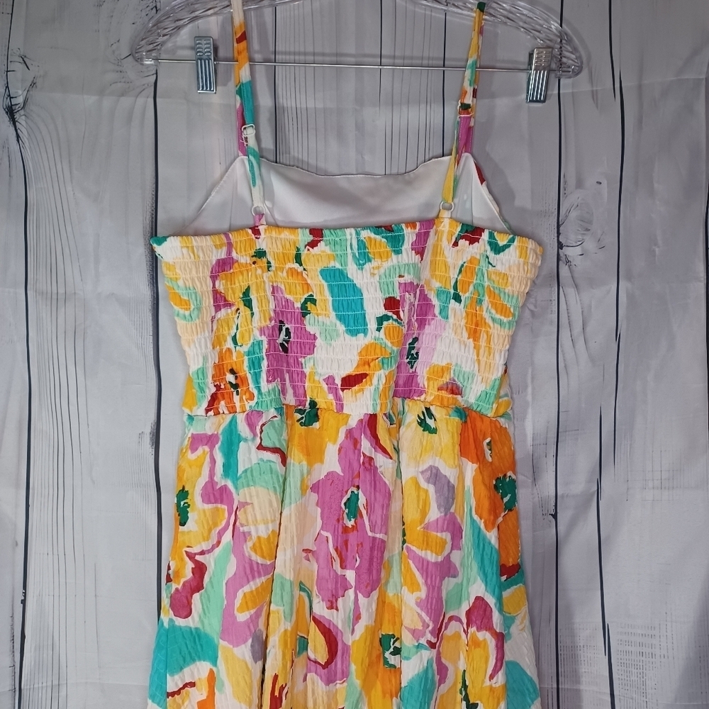 Lily Rose Floral Sleeveless Square Neck Coquette Skater Garden Party Dress - Picture 8 of 9